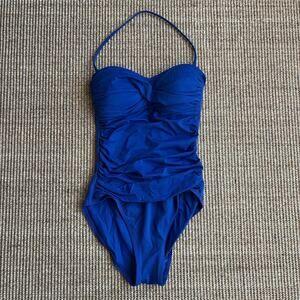 🌊 La Blanca Ruched Halter One Piece Swimsuit | Size 6 | Cobalt Blue